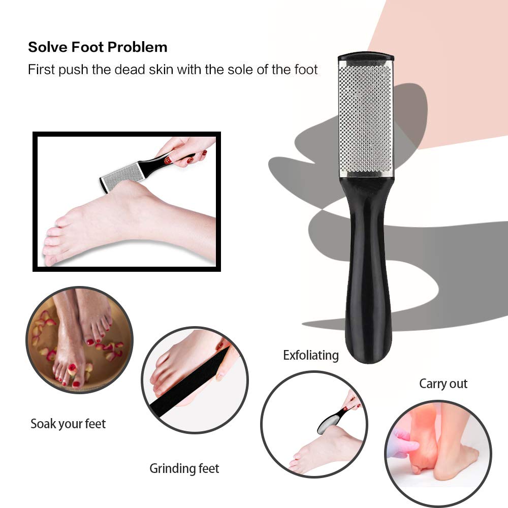 Pedicure Kit Set 20 in 1, Doni Foot Scrubber Pedicure Tools Set, Stainless Steel Foot Care Tools, Foot Rasp, Foot Dead Skin Remover, Callus Remover for Feet, Pedicure Kit for Men Women Gift : Beauty
