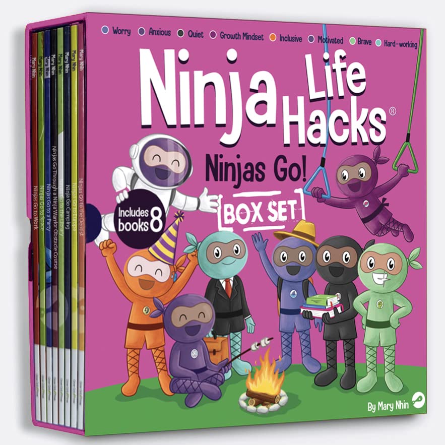 Ninja Life Hacks Ninjas Go! 8 Book Box Set (Books 73-80: Ninjas Go to the Dentist, Ninjas Go to Work, Ninjas Go to Space, Ninjas Go to the Library, Ninjas Go to a Party….)