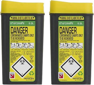 Sharpsafe 200ml Compact Travel Bin Pack of 2 - UN BS AFNOR Standards