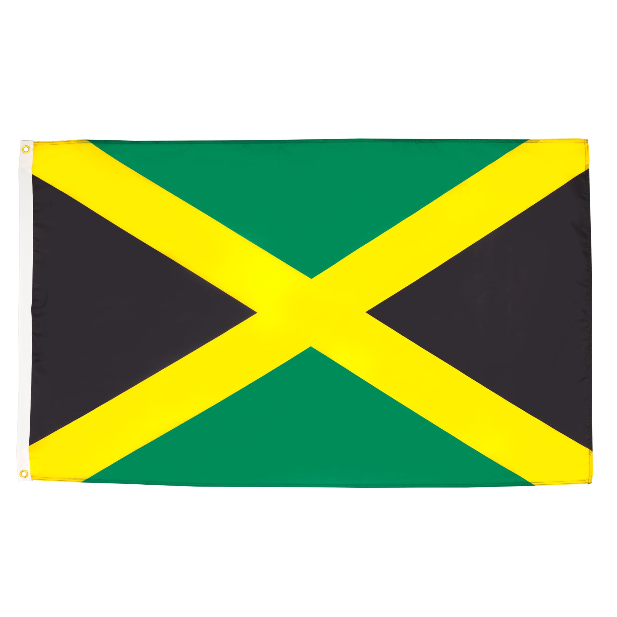 AZ FLAG - Jamaica Flag - 2x3 Ft - Light Polyester Jamaican Banner with Two Brass Eyelets - Fade Resistant - Vivid Colors - 2' x 3' Feet - 90x60 Cm — image 1