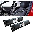 JULOPO 2PCS Carbon Fiber Texture seat Belt Covers Compatible with Elantra i20 i30 Tucson Kona Sonata Venue Kona N line seat Belt Shoulder Pads