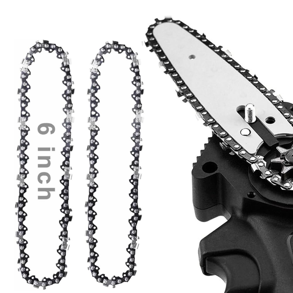 Uadme 2Pcs 6 inch Chainsaw Chain, 36 Drive Links, 15cm Mini Saw Chain Replacement for Tree Trimming and Wood Cutting