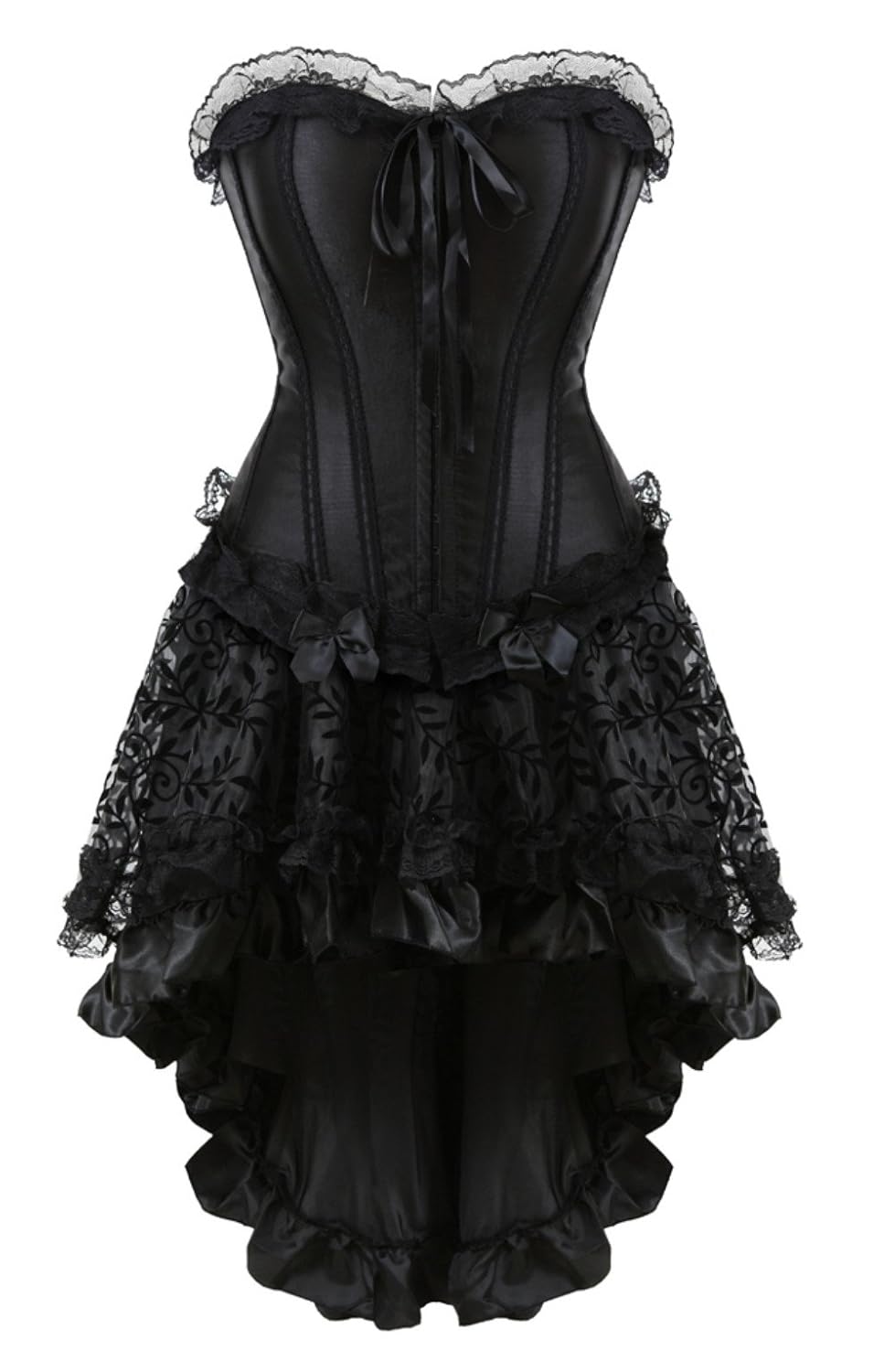 Grebrafan Steampunk Corsage-Set Mit Rock & Bluse – Perfekt Für Karneval, Halloween & Cosplay