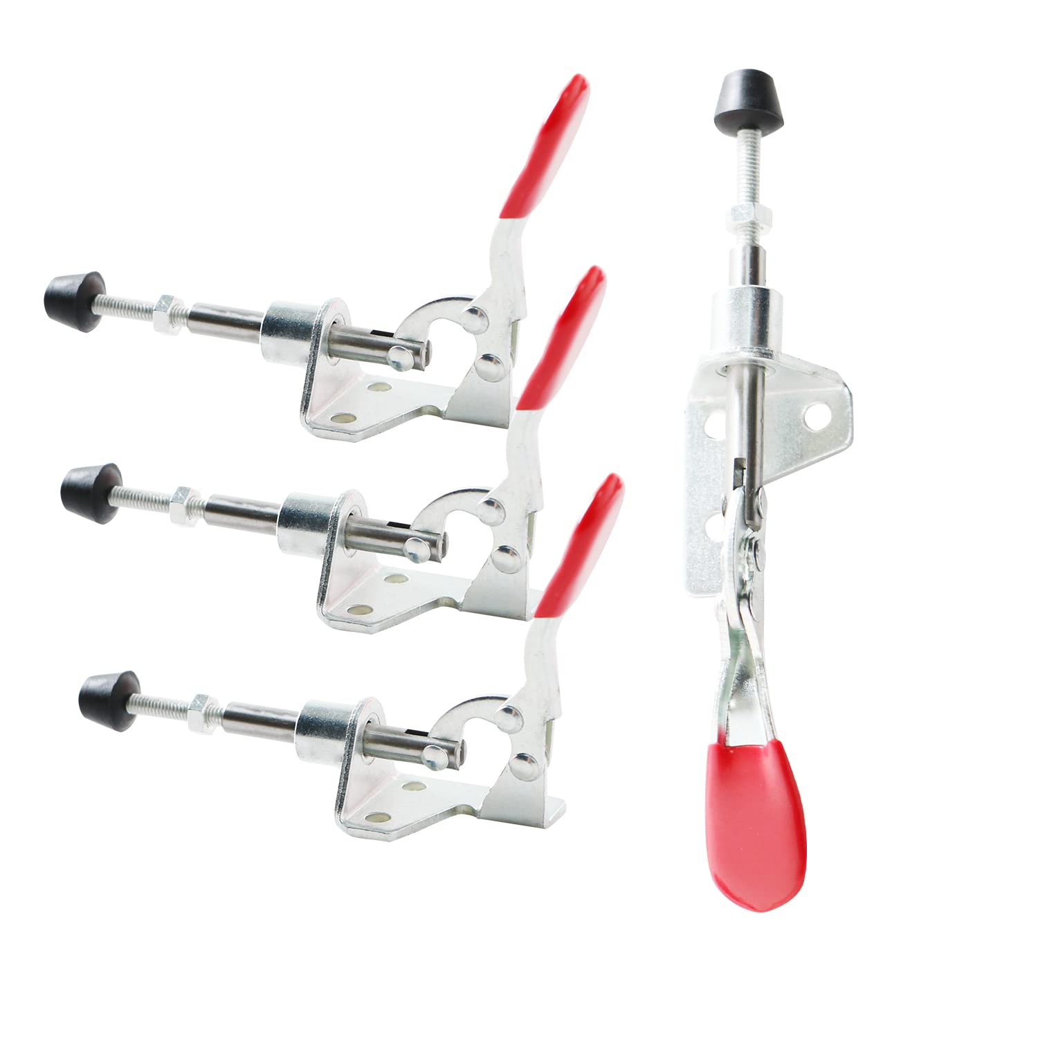 Ohamtes 4PCS Carbon Steel Type 301A, 16mm Travel, 45KG (100lb) Push-Pull Latch Clamp, Quick Release Tool, Linear Stroke Toggle Clamp