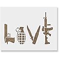 Love Guns Stencil - Army, Stencil, Guns, Grenade, Marines