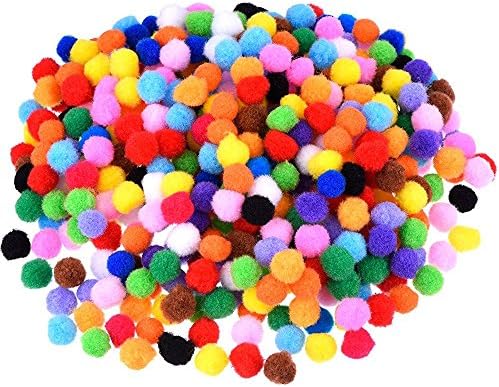 Foyojo Pompoms for DIY Creative,Decorations,Craft Making and Hobby Supplies, 500 Pieces 0.5 Inch, Assorted Colors