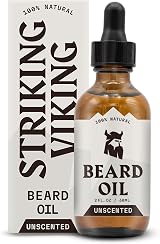 Striking Viking Beard Oil 60 ml Unscented Vegan Fast-Absorb For Sensitive Skin