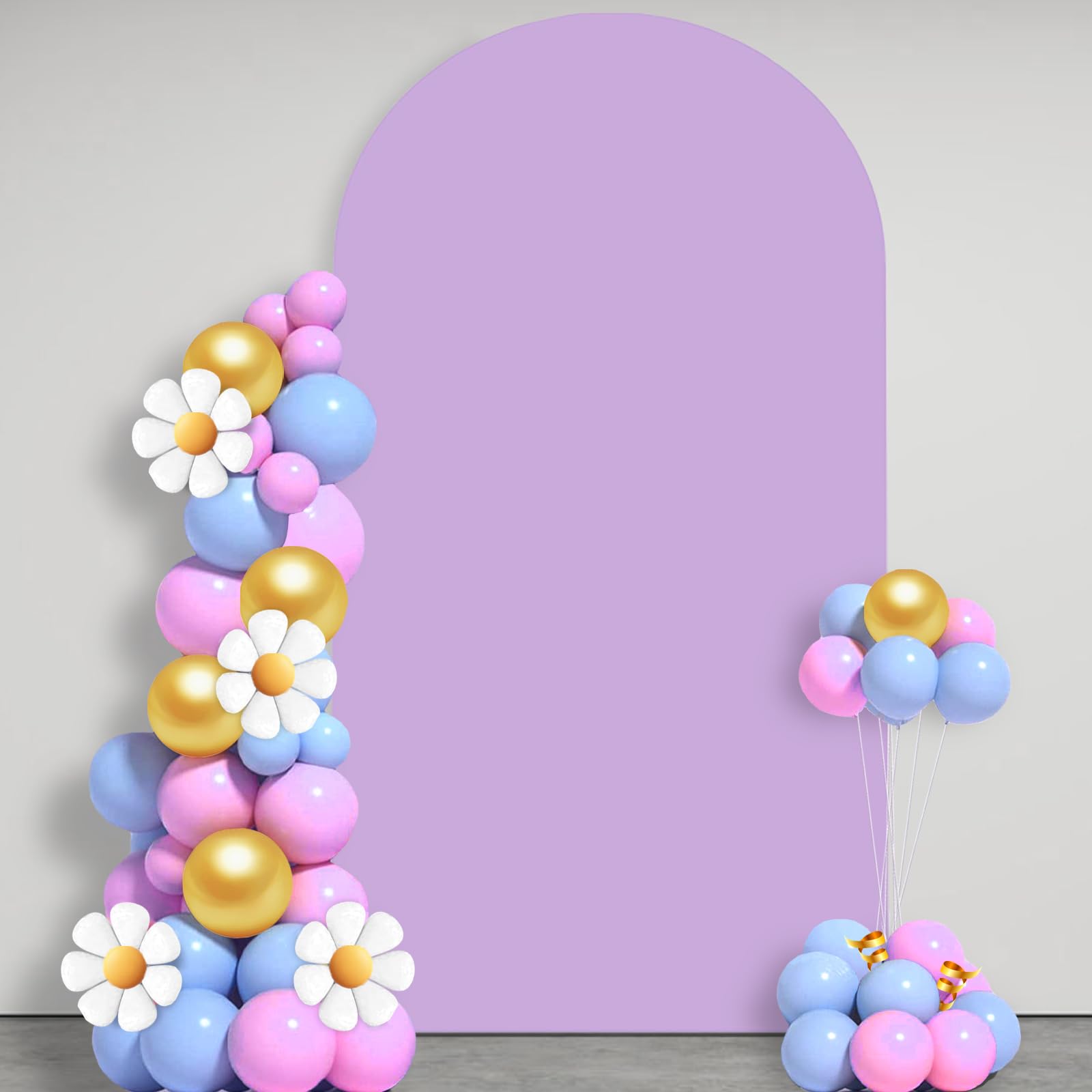 Photo 1 of 7.2 FT Arch Backdrop Cover, Wedding Lavender Arch Covers Stretchy Backdrop Spandex Fitted for Baby Shower Birthday Balloon Chiara Stand Decor Lavender 7.2FT