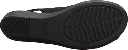 Crocs Women's Leigh Ann Slingback Wedge Sandal, black/black, M
