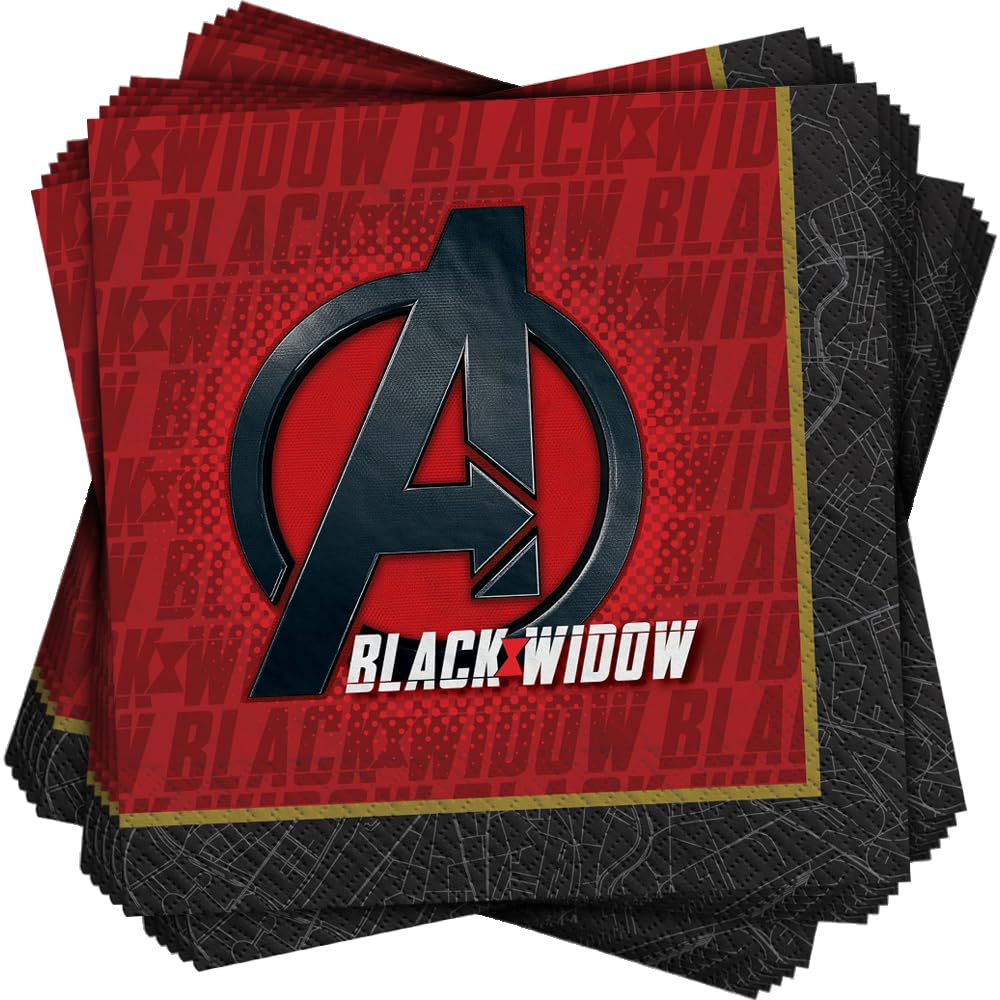amscan 512685 Black Widow Red Luncheon Napkins-16 Pcs