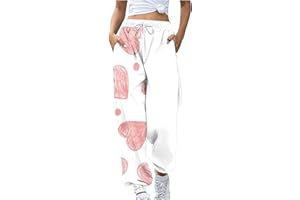 KSODFNXH Sweatpants Women Casual High Waist Plus Size Wide Leg Bound Pants with Pockets Trendy Solid Color Drawstring Pants