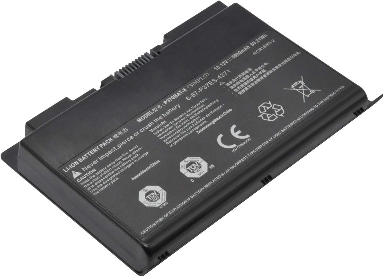 P370BAT-8 6-87-P37ES-427 6-87-P37ES-4271 Laptop Battery For Clevo P370EM P370SM P370SM3 P370EM3 P370SM-A P375SM P377SM-A P751ZM Series For SAGER NP9380 NP9380-S NP9390 (15.12V 5900mAh 89.21Wh) - Image 5