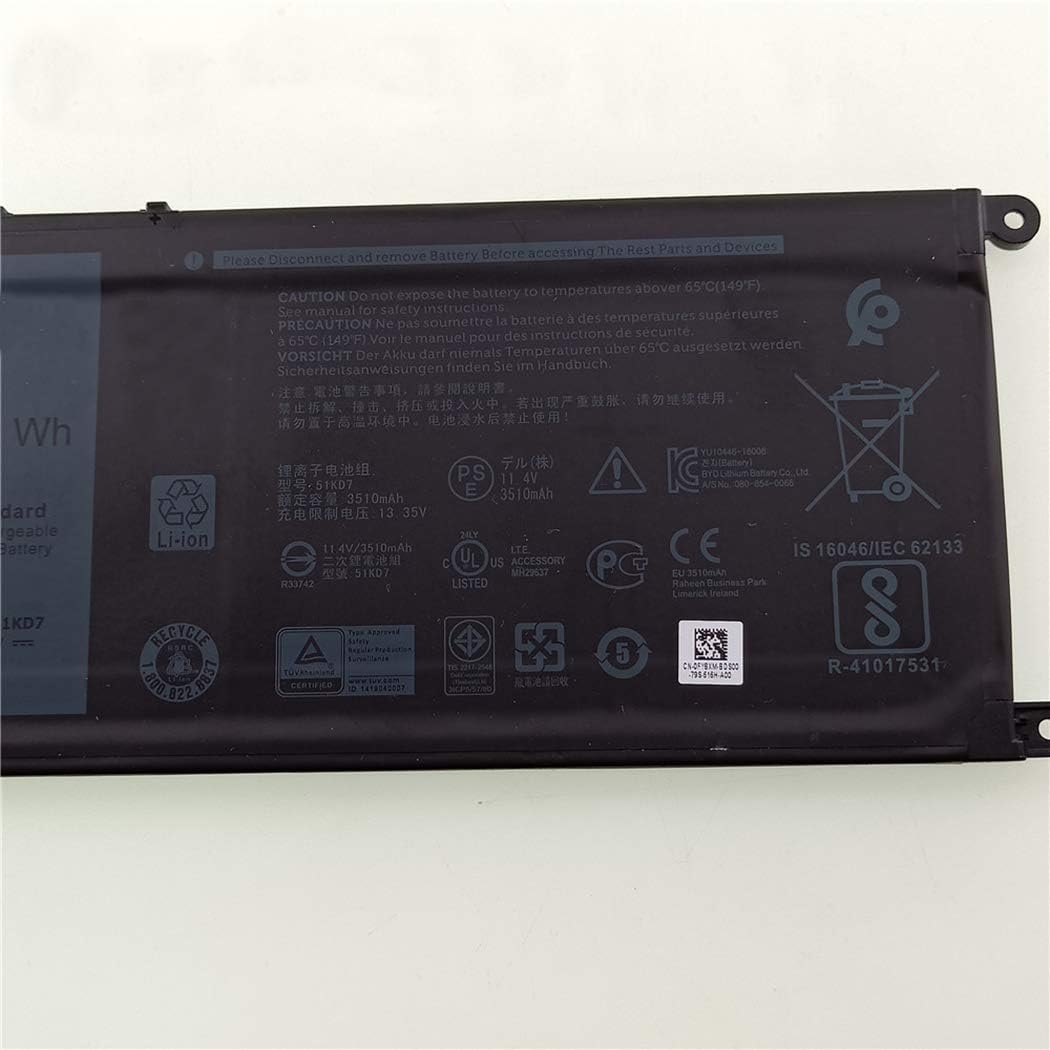 7XINbox 51KD7 0Y07HK 051KD7 Y07HK FY8XM 0FY8XM Laptop Battery Replacement for DELL Chromebook 11 3180 3189 5190 3181(11.4V 42Wh) - Image 4