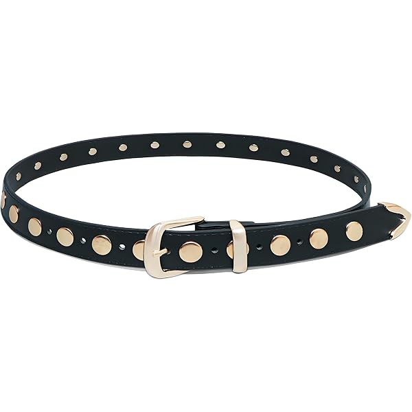 9814 Double Grommet Pu Leather Belt- Studded Punk Waist Belt For Women & YUCFOREN Double Grommet Belt PU Leather Punk Belt for Women  main image 4