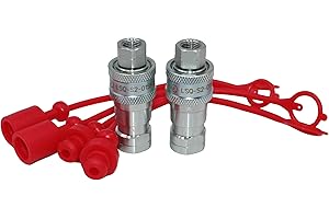 LSQ-S2-01 1/8'' NPT Hydraulic Quick Connect Couplings ISO 7241-B Hydraulic Couplers Tractor Hydraulic Quick Disconnect with Dust Caps Replace HNV 18 NPT M/F