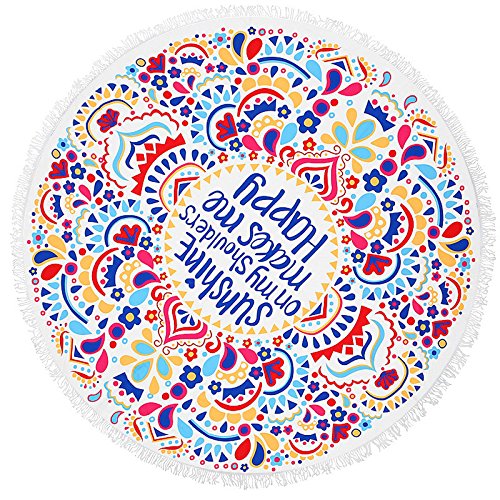 Bobibi indian mandala microfiber large round beach blan…