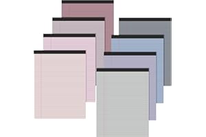 Fuutreo 8 Pcs 8.5'' x 11'' Colored Legal Pad Writing Pads Narrow Ruled 50 Sheets Per Notepad Perforated Writing Notepad Office Supplies for College Office Business (Taro Color)