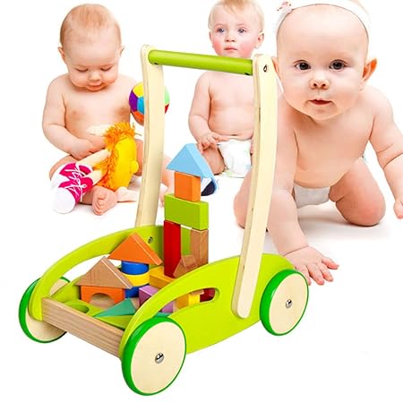 Baby Lauflernwagen Aus Holz Multifunktional Verteidigung Rollover Trolley Kind Baby Gehen Lernen Walker.