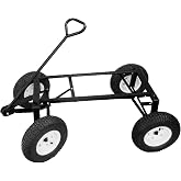FARM-TUFF Heavy-Duty Wagon Undercarriage Kit - Steel Frame with 5"x13" Pneumatic Tires, Axle Assemblies &amp; Handle - 300lb Capacity DIY Wagon Base for Farm, Garden &amp; Utility Carts