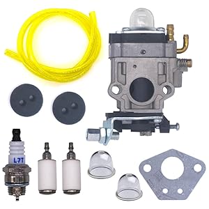 FitBest New Carburetor 300486 with Repower Tune-Up Kit for Earthquake E43 E43WC E43CE replaces Auger MC43 MC43E MC43CE MC43RCE MC43ECE Tiller MD43 WE43 WE43CE WE43E Edger
