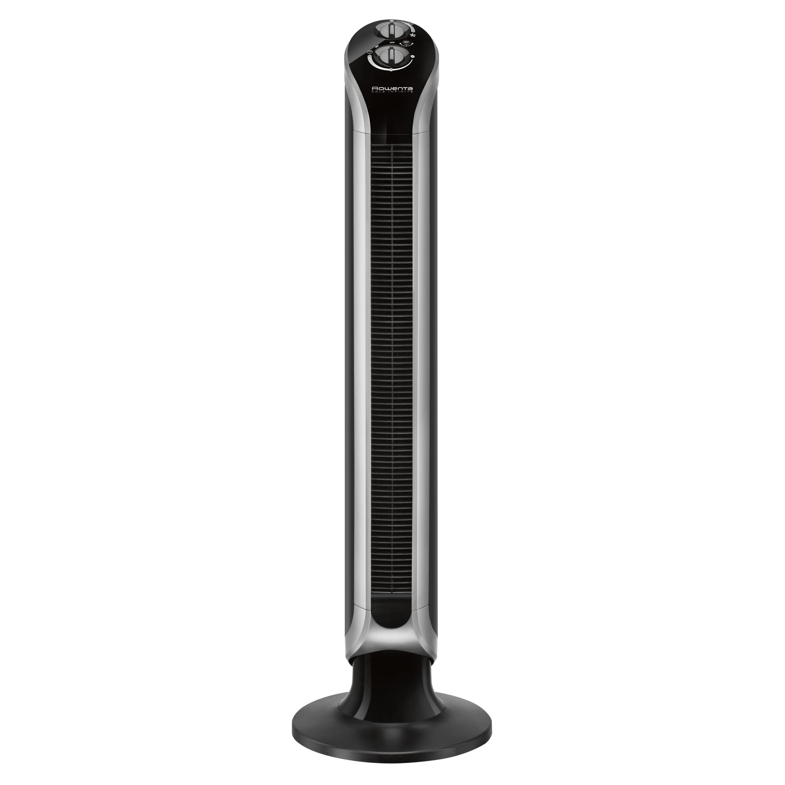 Rowenta VU6620 Eole Infinite Turmventilator | leistungsstark | leise mit nur 43 dB(A) | geringer Energieverbrauch | 3 Geschwindigkeiten | horizontale Oszillation | Timer | Schwarz