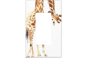 QHVONUPL Wild Animal Watercolor Giraffe Light Switch Cover Decorative Single Rocker Plastic Wall Plate Outlet Cover for Women Girls Bedroom Kitchen Living Room Decor 4.5 * 2.76