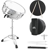 EASTROCK Snare Drum Set 14X5.5 Inches with stand for Student-White | Beginner Snare Drums Kit with Gig Bag, Drumsticks, Stand, Drum Keys Coated Material Drum Head, 10-Lug Stable Tuning System