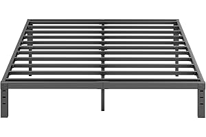 Furnitui 12 Inch High King Size Bed Frame Platform, Metal King Bed Frame No Box Spring Needed, Easy Assembly, Noise Free, Sturdy, Black
