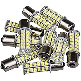 10 x Super Bright 1141 Interior Light Bulbs BA15S 1156 80 SMD LED 1003 900 Lumens RV Camper Trailer Turn Signal Backup Reverse,Xenon White