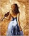 [WOODEN FRAME] Diy Oil Painting Paint by Number Kit for Adult Kids-A Woman Of A Violin 16x20 Inch