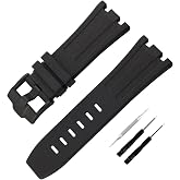 JETHENG Men's Rubber Strap Compatible for 28mm Audemars Piguet Royal Oak Offshore AP 15703 15710 15400 26470 26400 Ladies outdoor work waterproof silicone watch band wrist strap buckle