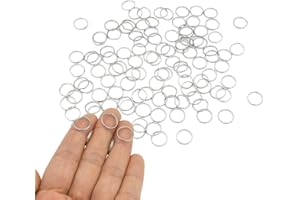 ZOLOAJAY 200pcs 12mm Mini Split Jump Ring with Double Loops Small Round Metal Silver Key Rings Connectors for Making Handwork Charms Pendants Key Chains Ornaments DIY Crafts Accessories