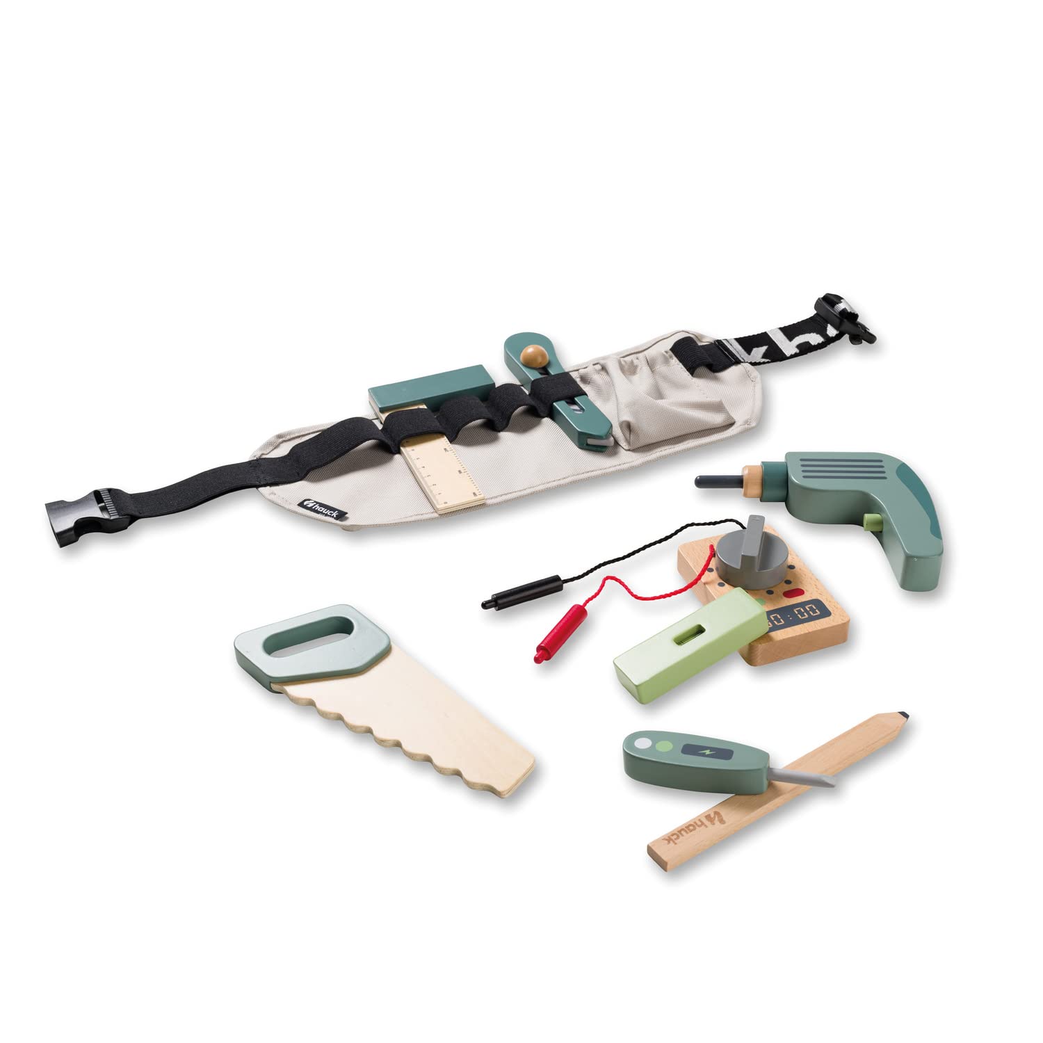 hauck Learn to Work - Toddler Tool Belt Set 3+ Years, Early Development & Activity Toy Trains Motor Skills & Hand Eye Coordination, Pretend Play Learning Toy Made of FSC® Certified Wood