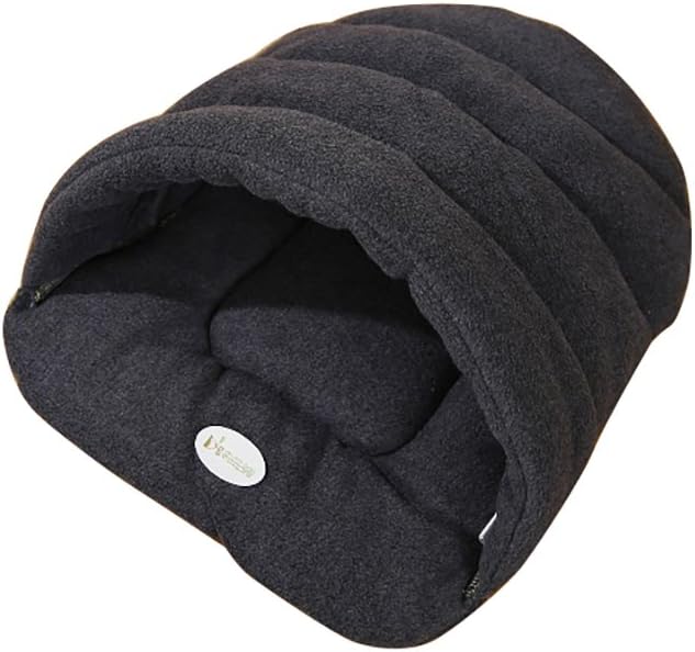 Happy Fd Luxury Plush Cat Igloo Dog Cozy Sleeping Bag Mat Pad Cave House (XL(68*68cm), Dark Grey)