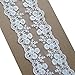 3 Yards 4-1/4 Inches Wide Cotton Embroidered Lace Trimming Fabric for Garment and DIY Craft Supply Floral Pattern (White)