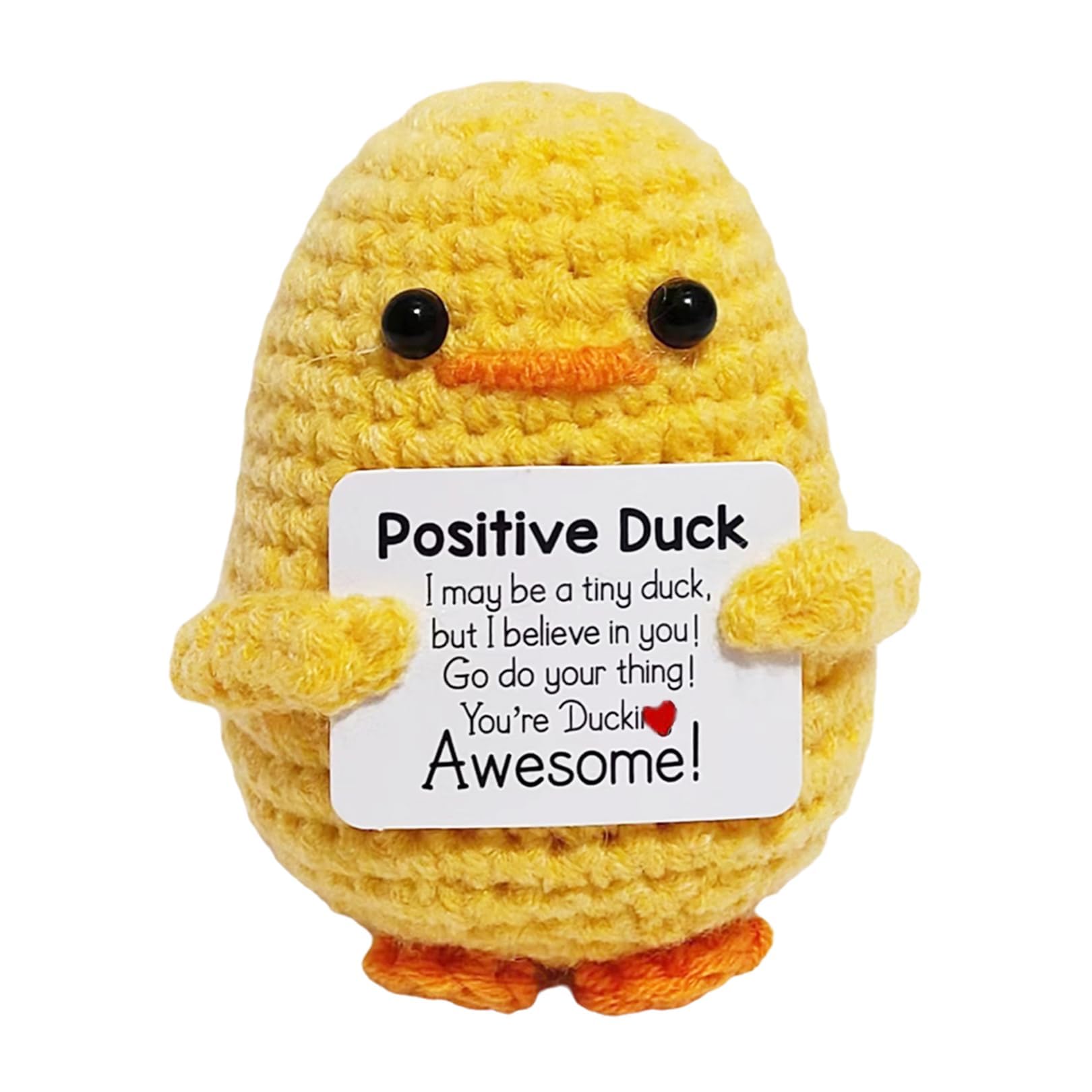 Positive Duck Gifts,Exam Good Luck Gifts,Mini Knitted Duck Doll,Emotional Support Proud of You Gift Potato,Funny Small Cute Crochet Encouraging Easter Gift for Women/Men/Him/Her/Girlfriend/Friend/Kids — image 1