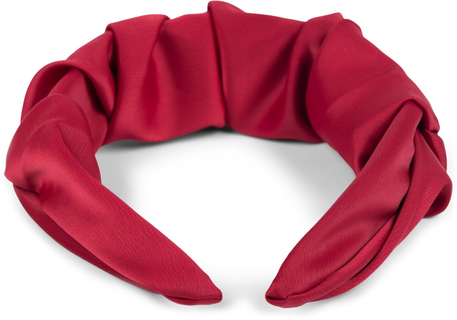 styleBREAKER Women's Headband with Shimmering Braided Surface in Ruffled Look, Hairband, Hair Accessory 04027035, Colour:Claret-Red