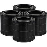 Nispira JL-AP-TB01 Replacement Filter for AirExpect & AirExtend Air Purifiers, 3-Stage True HEPA & Activated Carbon Air Filter, 4 Pack