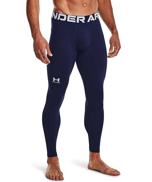 Under Armour Men's ColdGear Armour Leggings, Midnight Navy (410)/White, X-Large