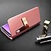 AICase Galaxy S7 Edge Case, Luxury Translucent View Window Sleep/Wake Up Function Cover Mirror Screen Flip Electroplate Plating Stand Full Body Protective Case for Samsung Galaxy S7 Edge (Rose Gold)