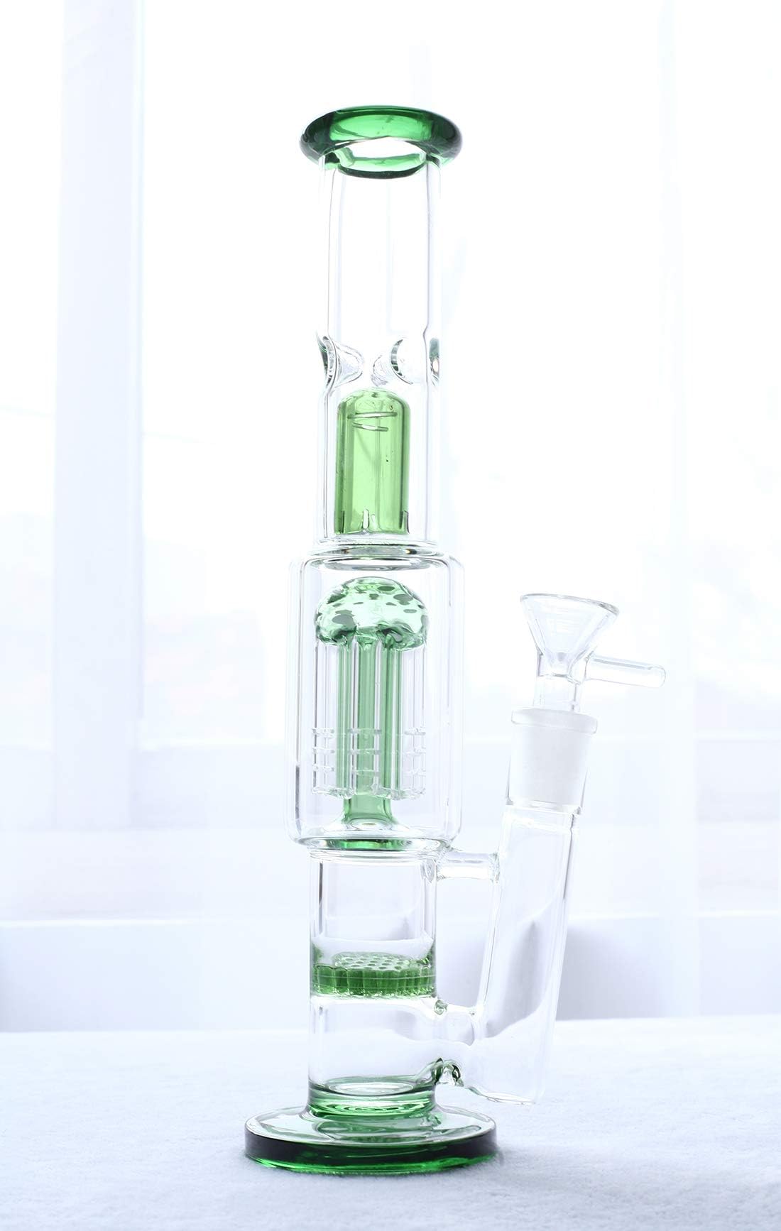 XPQY Multifunctional vase with Glass Height of 11 inches (Green)