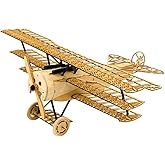 3D Wooden Puzzles DIY Fokker DR1 Triplane Model Aircraft Kit, Laser Cut Balsa Wood Model Airplane Kits to Build for Adults, WW1 Wooden Models Airplane Jigsaw Puzzles for Home Decoration Birthday Gift