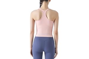 SPHINX CAT Ribbed Workout Short Racerback Tank Tops for Women with Built in Bra