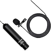 Movo LV4-O Phantom Power Omnidirectional XLR Lavalier Microphone with Metal Lapel Mic Clip and Windscreen - Great External Lav Mic for Filming, Podcast, Livestream, Interviews, or YouTube Recording