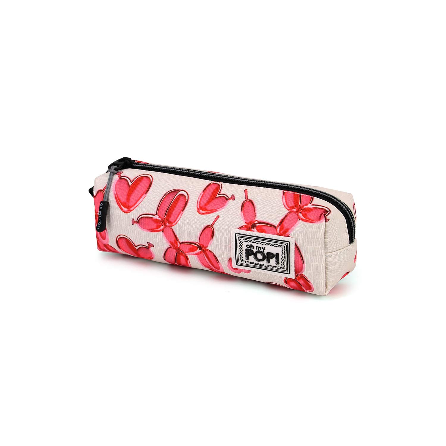 Oh My Pop! Globoniche-Square HS Pencil Case, Red, 21 x 7 cm