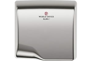 World Dryer® L-973 SLIMdri® Hand Dryer - Automatic Brushed Stainless Steel Universal Voltage Surface-Mounted ADA Compliant
