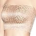 CENG MAU Women's Plus Size Floral Lace Unlined Stretchy Strapless Bandeau Tube Tops See Through Bras(Be,2XL)