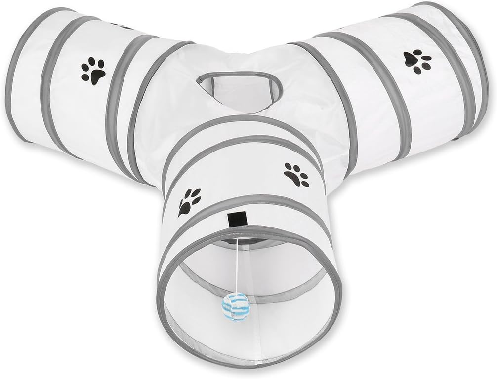 OUTAD Cat Play Tunnel, Collapsible 3 Way Tunnels Extensible Collapsible