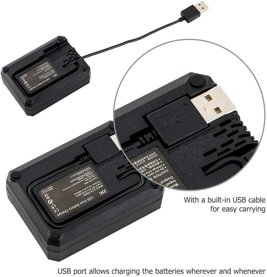 JJC USB Dual Battery Charger for Canon EOS 700D 650D 600D 550D Cameras for Canon LP-E8 Battery, Fits EOS 700D, 650D, 600D, 550D - Image 5