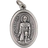 Wonderful Saint Peregrine Silver-Tone Medal | Attach this pendant to a chain | Beautiful Catholic Pendant | Fashionable Christian Accessory | Silver Tone Metal